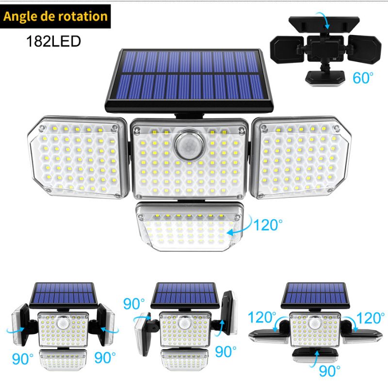 Applique murale extérieur solaire LED avec détecteur de mouvement