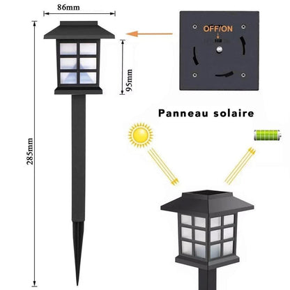 Balise Solaire Jardin <br> Rétro Noire