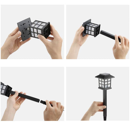 Balise Solaire Jardin <br> Rétro Noire
