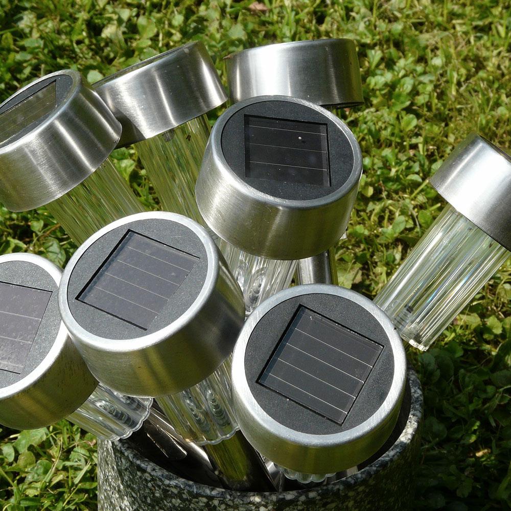 Balise solaire extérieure 10 Pièces Multicolore Inox