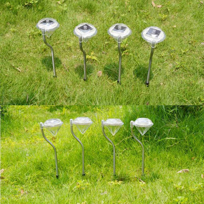 Balise solaire extérieure Piquet Mini diamant en Inox (4 Pcs)