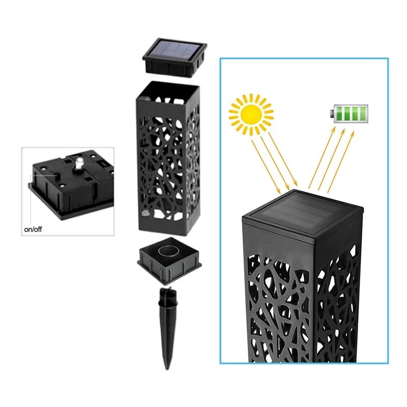 Balise solaire extérieure Lumineuse Noire
