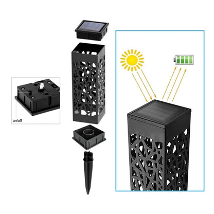 Balise solaire extérieure Lumineuse Noire