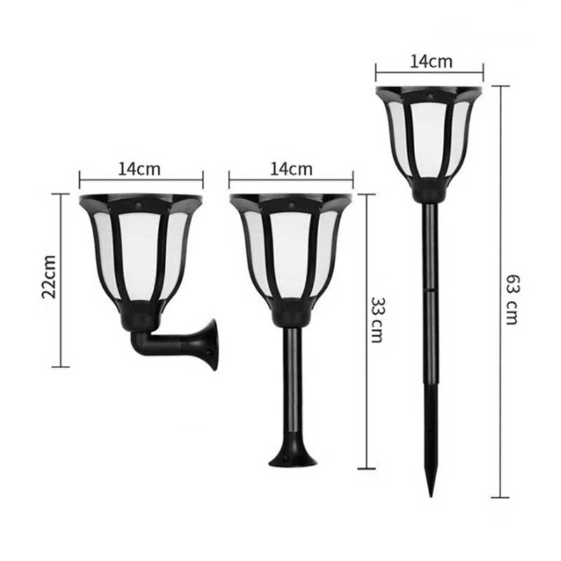 Lampe solaire jardin Flamme Rétro en 3 Style (2Pcs)
