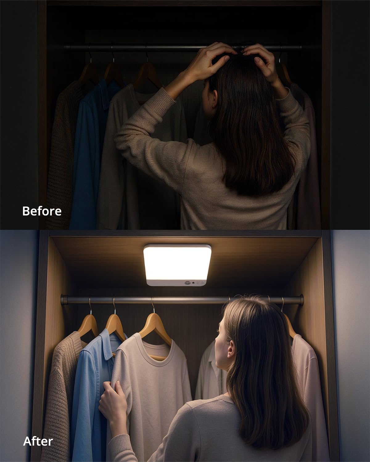 Battery Operated Motion Sensor Ceiling Light – USB Rechargeable Wireless LED with Remote for Shed. Garage & Porch