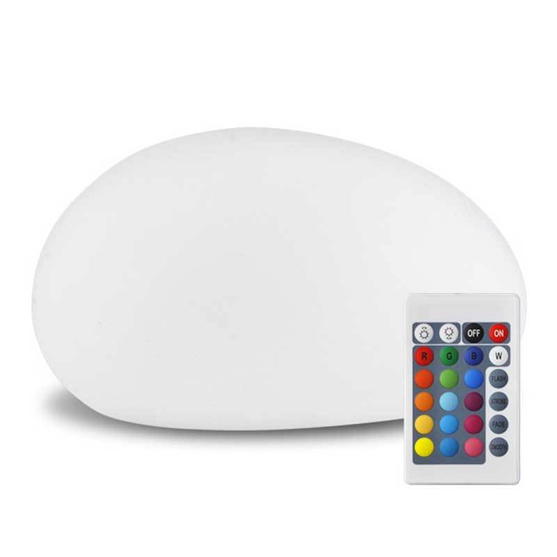 Lampe Solaire Jardin <br> Boule en Galet Blanche Multicolore