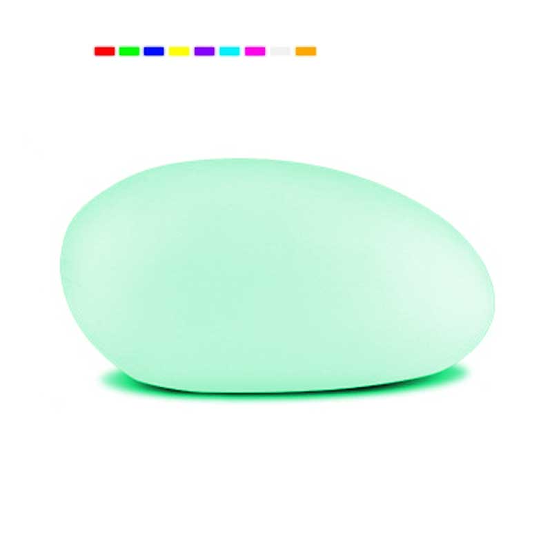 Lampe Solaire Jardin <br> Boule en Galet Blanche Multicolore
