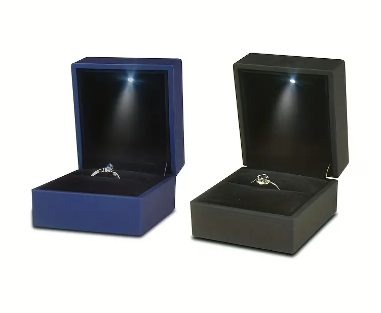 Elegant LED Light Ring Box: Perfect for Engagement & Wedding Gifts - Keep Your Jewelry Safe & Secure!  & Secure!