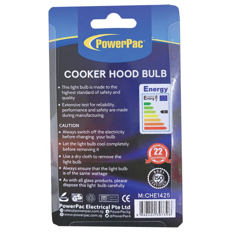 PowerPac Cooker hood bulb. Pygmy Bulb E14 40Watts warm white(CHE1425)