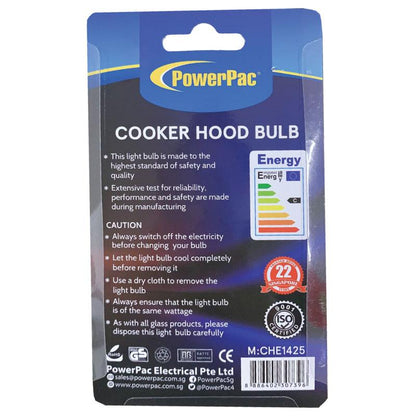 PowerPac Cooker hood bulb. Pygmy Bulb E14 40Watts warm white(CHE1425)