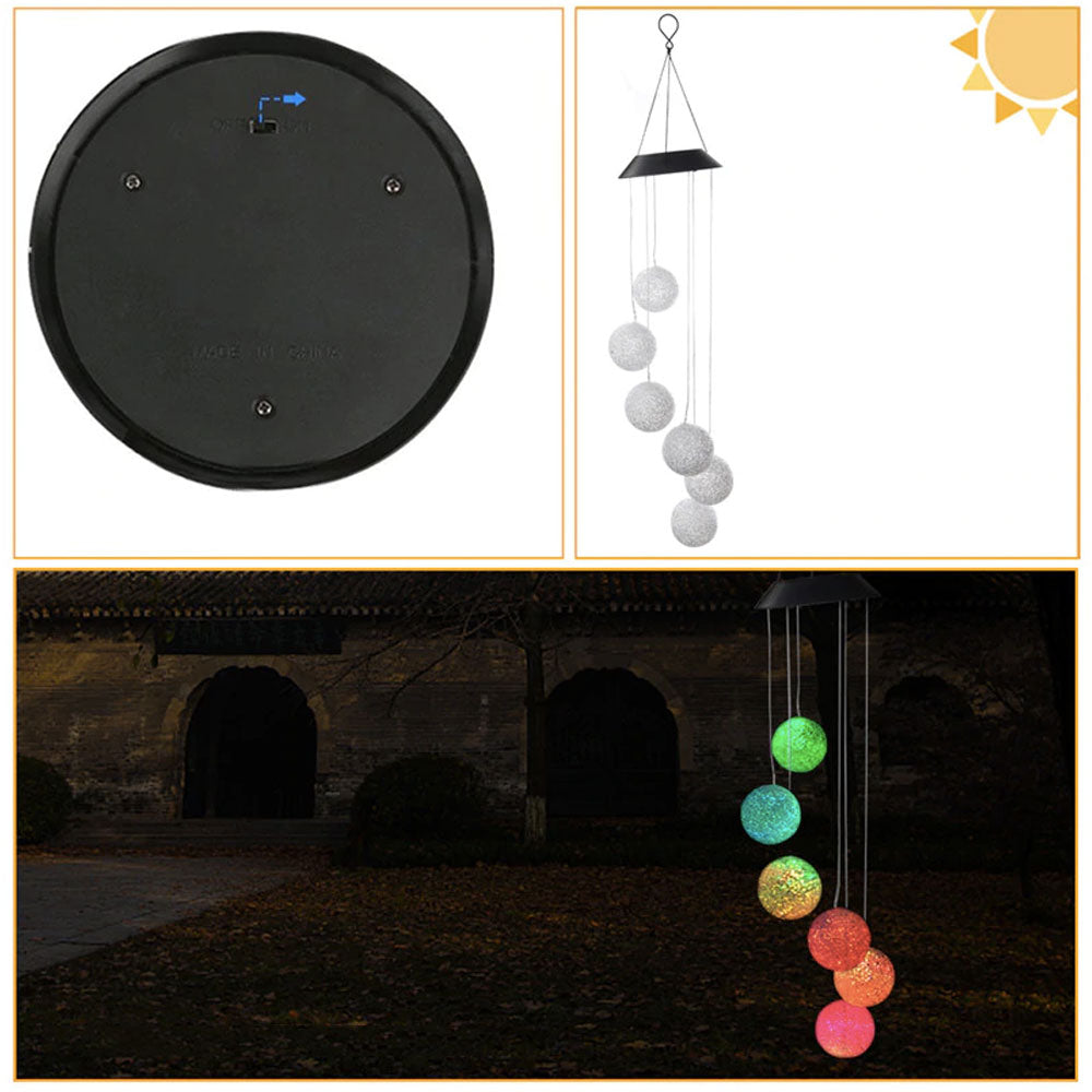 Carillon Solaire Extérieur <br> boule changeante