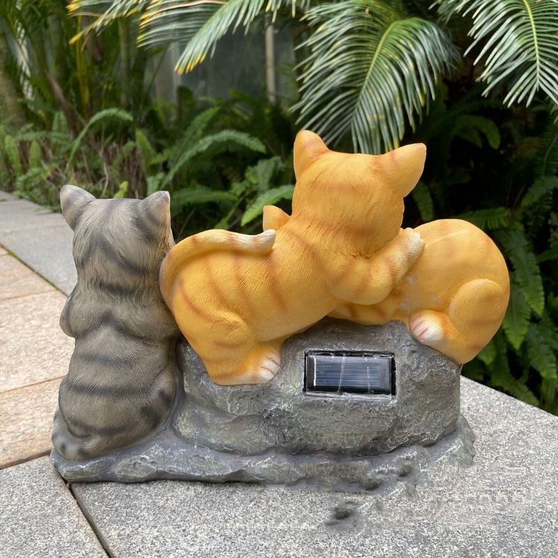Chat solaire jardin WELCOME