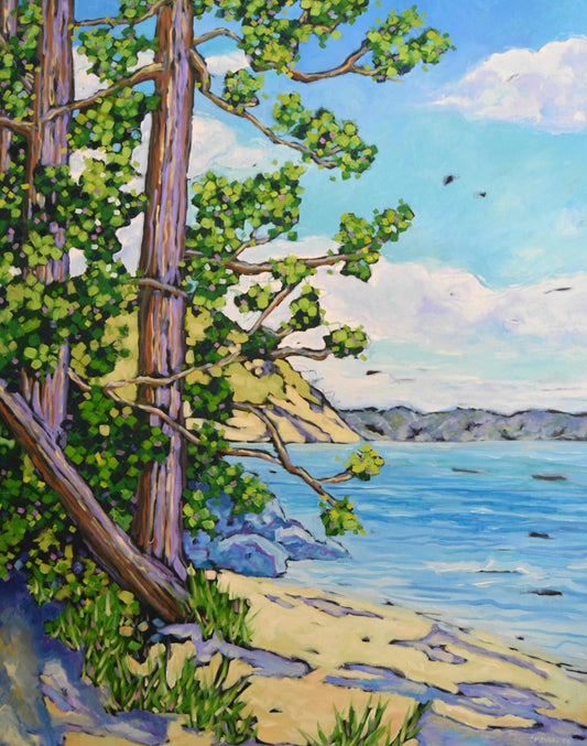A Long Walk Along the Beach Giclee Print on Paper or Canvas. Michigan Artist Christi Dreese