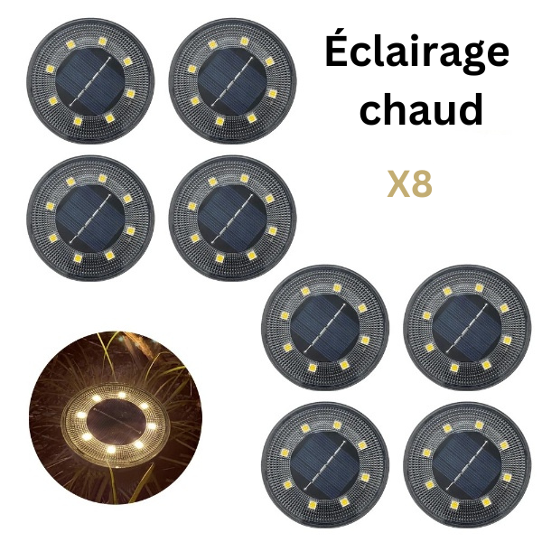 Spot solaire encastrable 8 LED