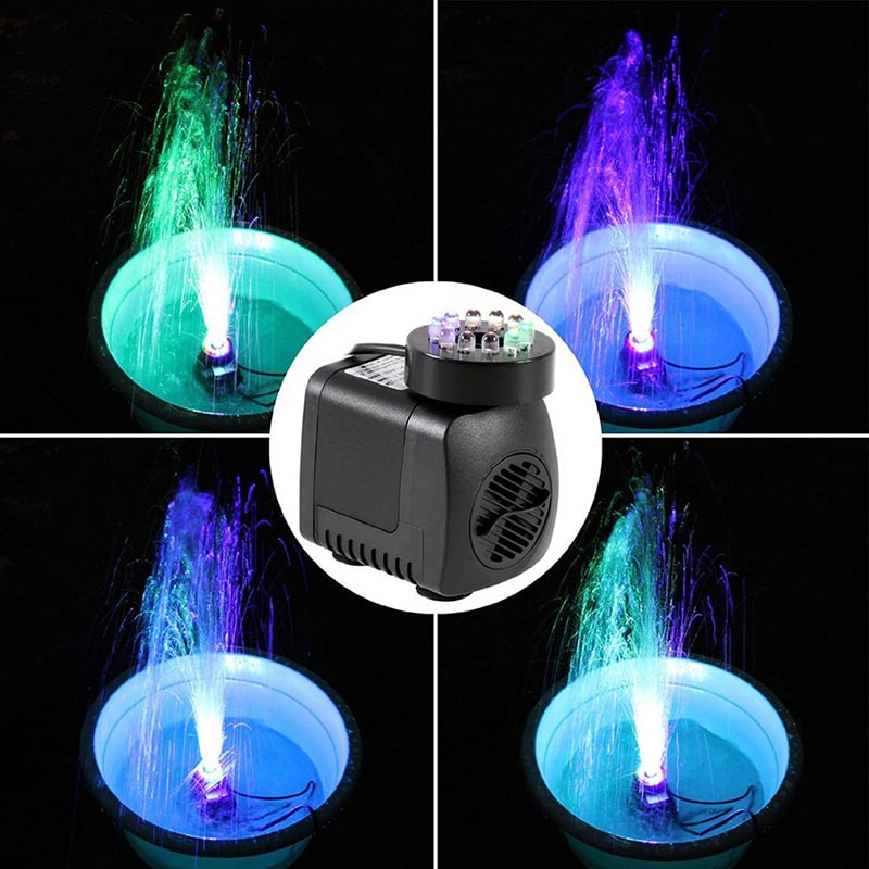 15W Compact Submersible Pumps with LED Lights