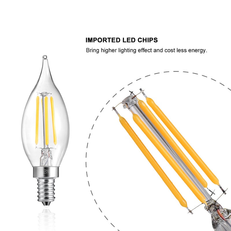 4W Dimmable Warm White E12 LED Bulbs(US Standard)
