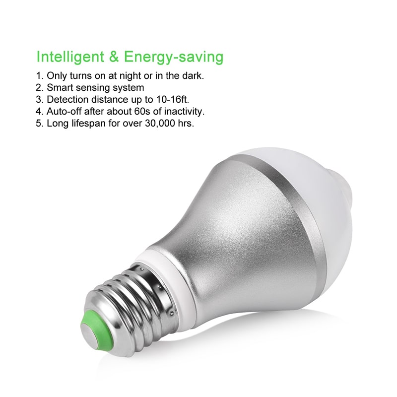 9W Infrared Motion Sensor Daylight E26 LED Bulbs