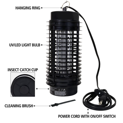 Bite Shield Electronic Flying Insect Killer AC Powered Bug Zapper Black