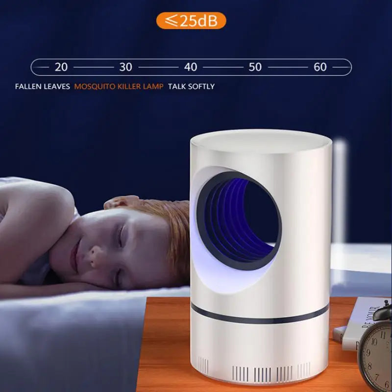 USB Electric Mosquito & Insect Killer Lamp – UV Light. Non-Toxic Suction Trap for Indoor Use