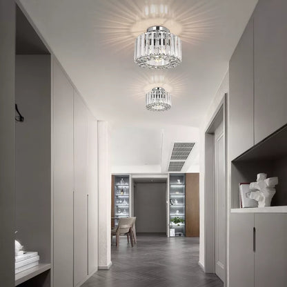 Crystal Chandelier Ceiling Light – Modern Glass Pendant in Silver Finish