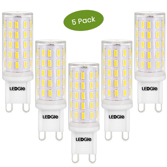 5 Pack 6W Daylight White G9 LED Light Bulbs
