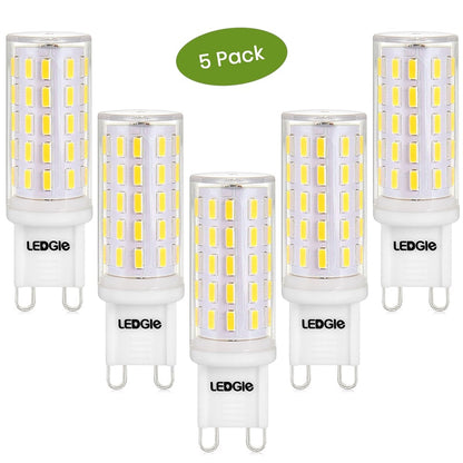 5 Pack 6W Daylight White G9 LED Light Bulbs