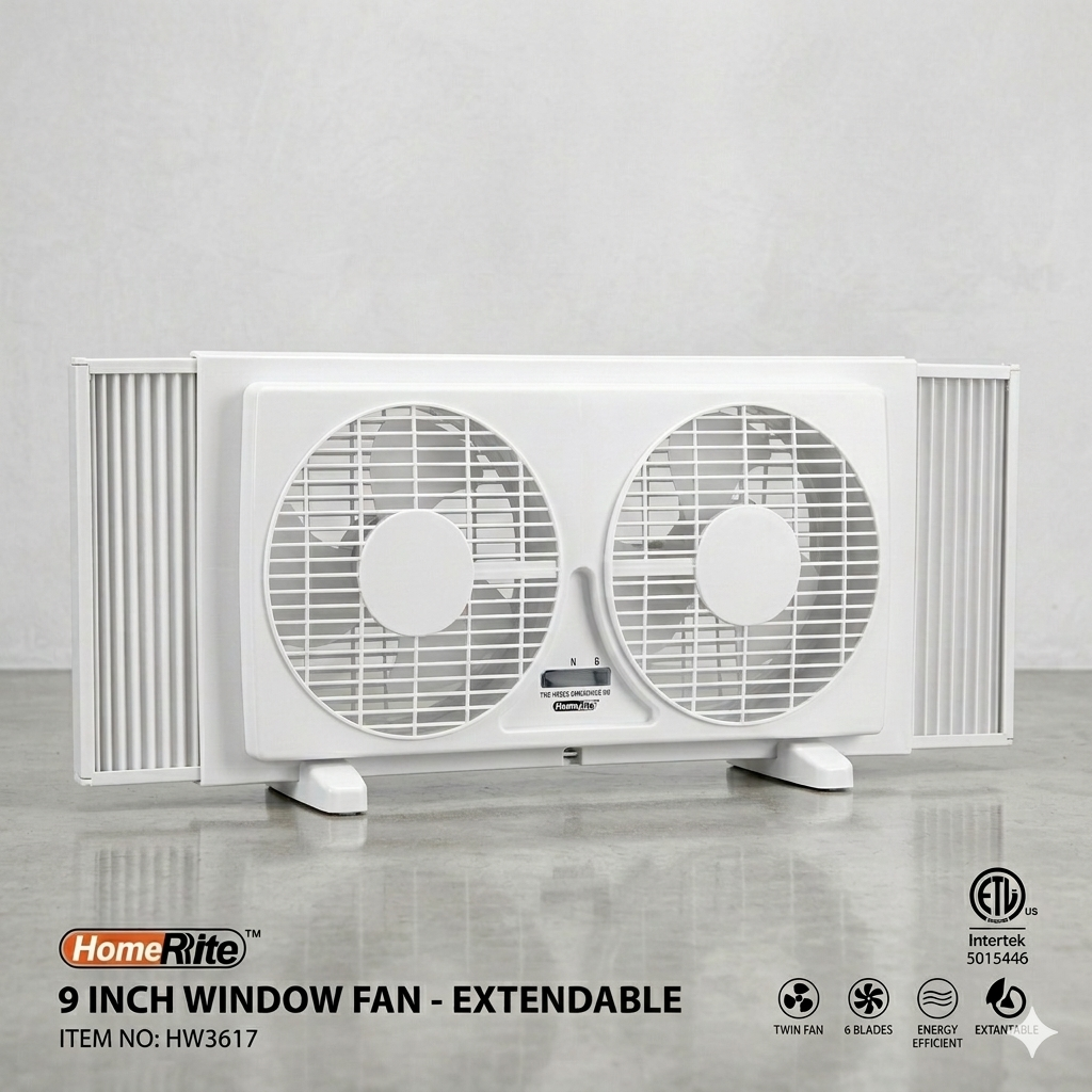 HomeRite 9-Inch Extendable Window Fan (1)