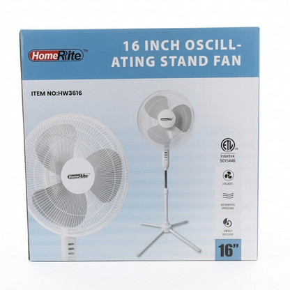 HomeRite™ 16-Inch Oscillating Stand Fan (1)