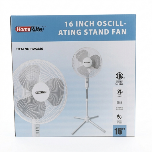 HomeRite™ 16-Inch Oscillating Stand Fan (1)