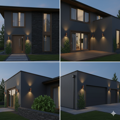 Modern LED Wall Sconce Up & Down Outdoor GU10 Wall Light With PIR Motion Sensor