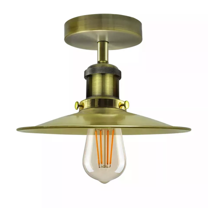 Retro Vintage Industrial Flush Mount Ceiling Light – Warm E27 Lamp Fitting