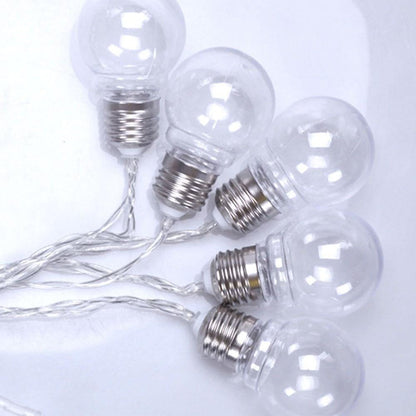 Guirlande Solaire <br> 10 Ampoules Claire LED Blanche