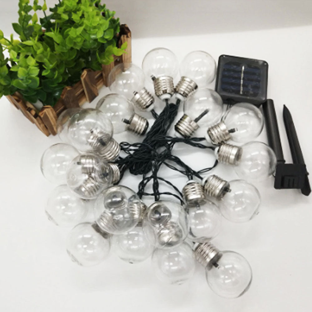 Guirlande Ampoule Solaire <br> 30 Ampoules de Feston Claire