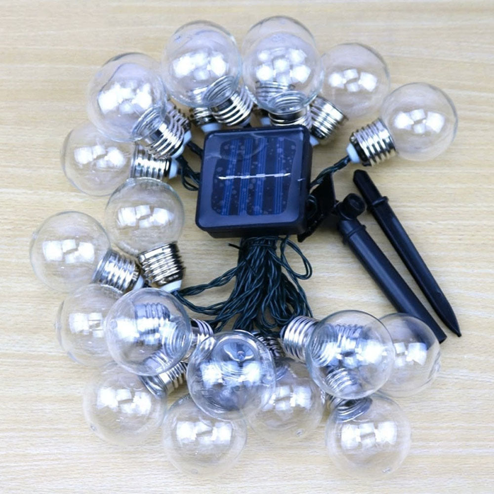 Guirlande Ampoule Solaire <br> 30 Ampoules de Feston Claire