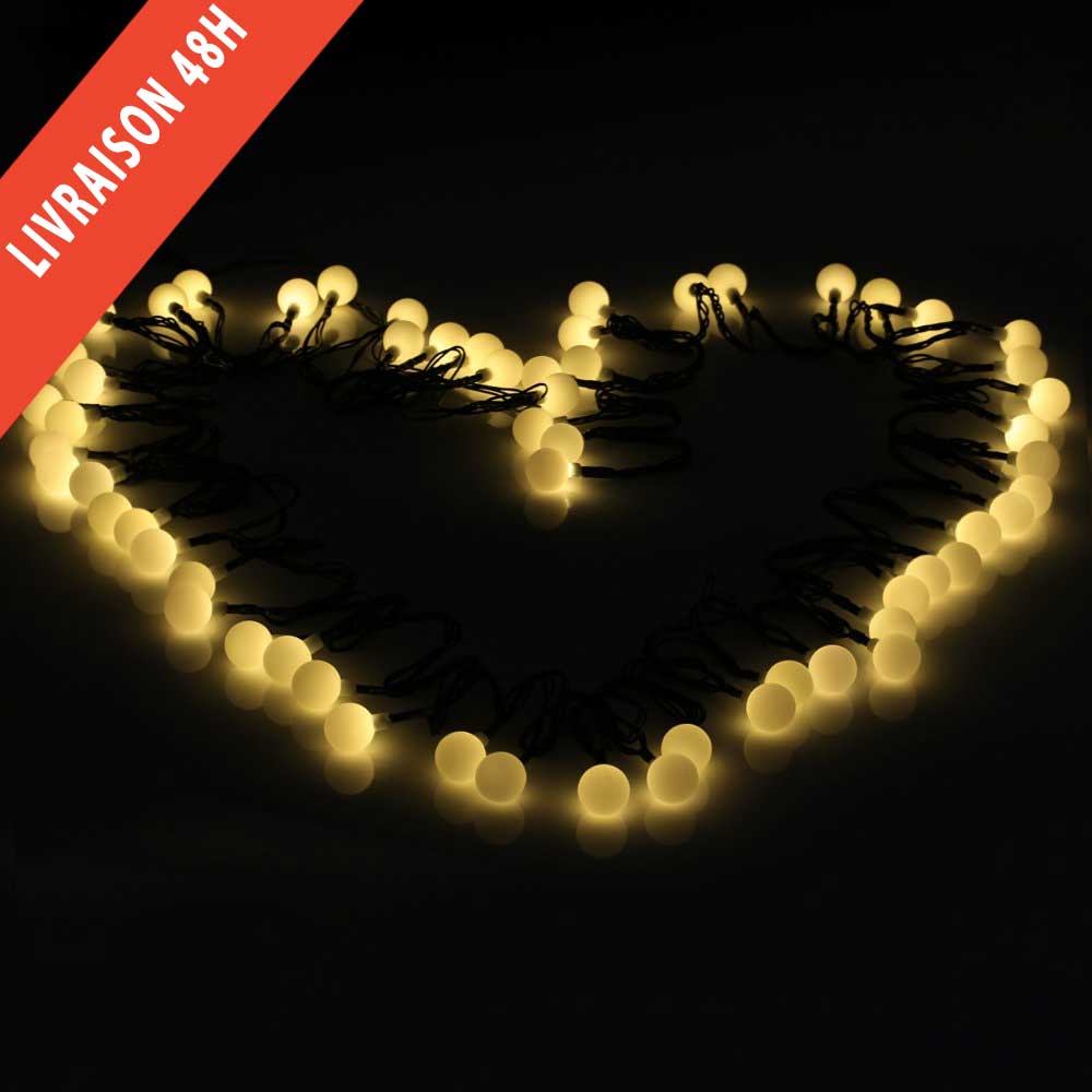 Guirlande Solaire <br> 60 Mini Boule Jaune