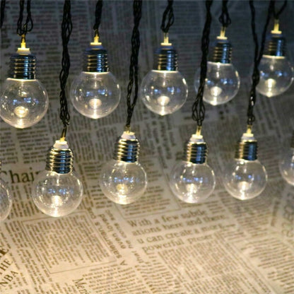Guirlande Solaire <br> 10 Ampoules Claire LED Jaune