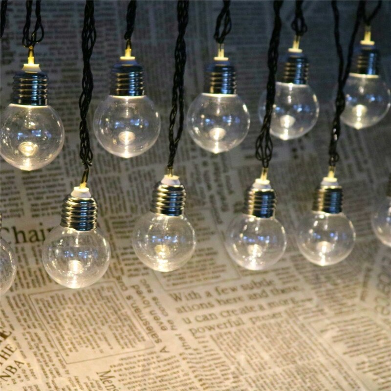 Guirlande Solaire <br> 10 Ampoules Claire LED Jaune