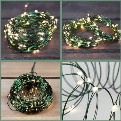 Guirlande Solaire Fil de Cuivre Vert (100/200 LED)