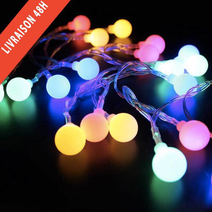 Guirlande Solaire <br> 60 Mini Boule Multicolore