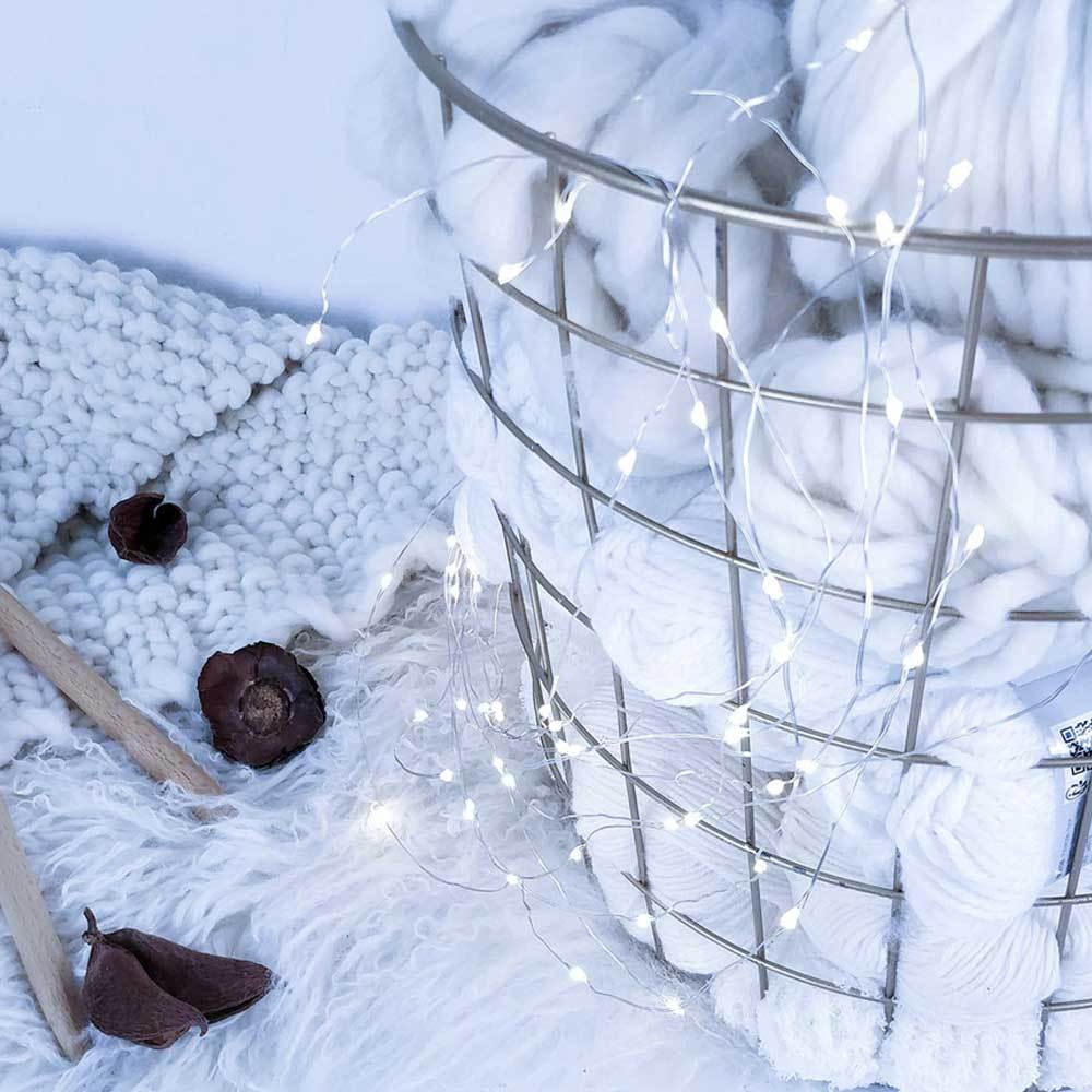 Guirlande Solaire <br> Fil de Cuivre 240 LED Blanche