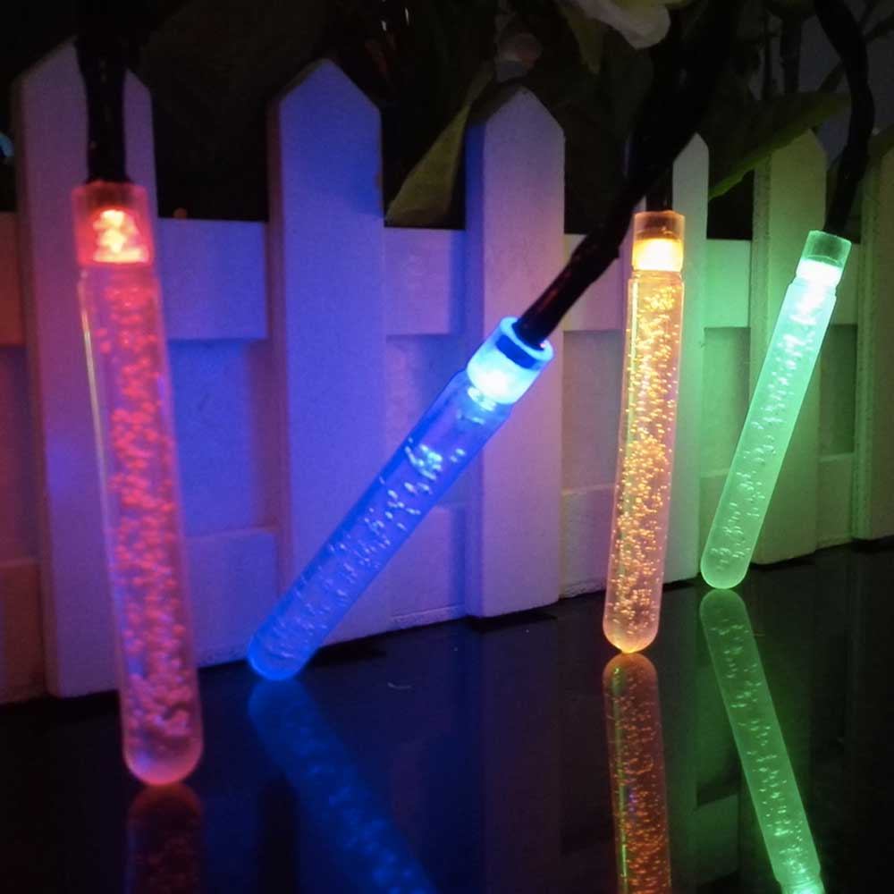 Guirlande Solaire Tube LED à bulle Multicolore