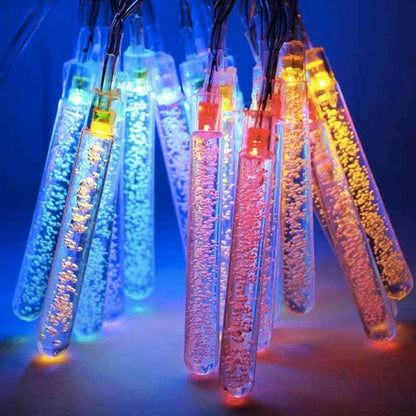 Guirlande Solaire Tube LED à bulle Multicolore