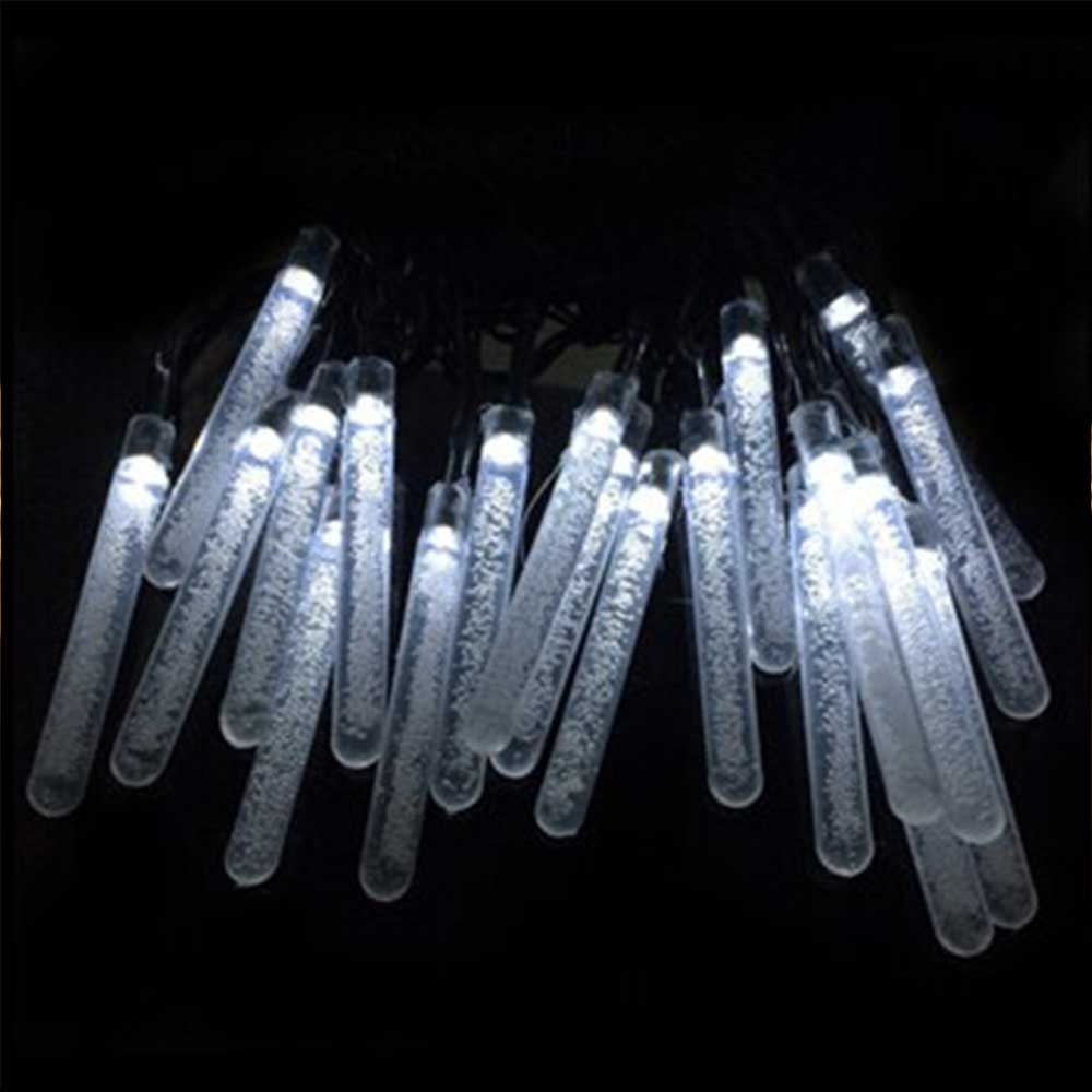 Guirlande solaire Tube led à bulle Blanche