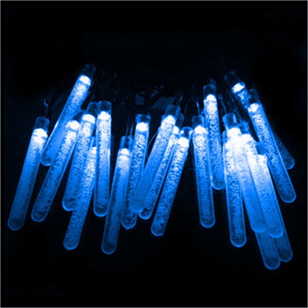 Guirlande Solaire Tube LED à bulle Bleu
