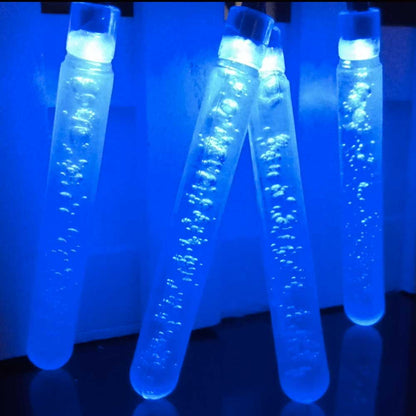 Guirlande Solaire Tube LED à bulle Bleu