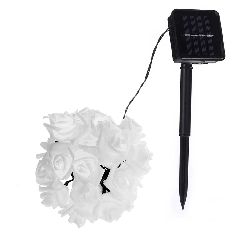Guirlande Lumineuse Solaire 20 Rose Blanche