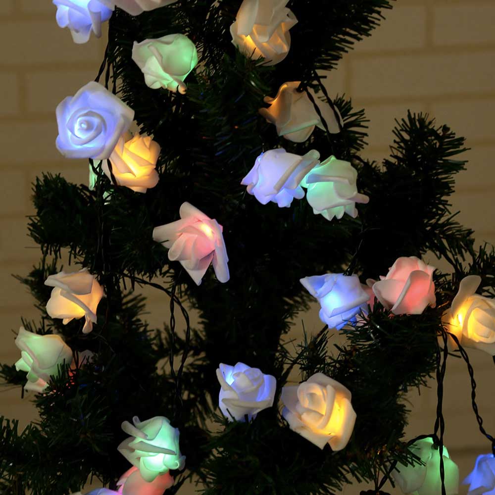 Guirlande Lumineuse Solaire 20 Rose Blanche