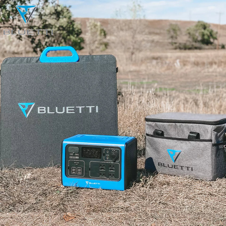 BLUETTI EB55 Portable Power Station - 537Wh LiFePO4 Battery Backup w/ 4 700W AC Outlets (1400W Peak). 100W Type-C. Solar Generator for Outdoor Camping. Off-grid. Blackout | Best Solar