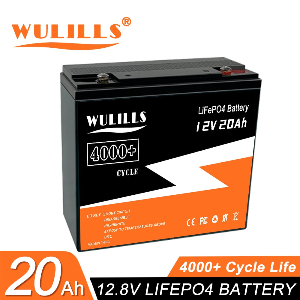 New 12V 20Ah LiFePo4 Battery - Lithium Iron Phosphate 12V 24V LiFePo4 Rechargeable Battery for Kid Scooters Boat Motor Tax Free