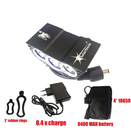 Solarstorm X3 LED Bicycle Lighting - 4 Mode Bike T6 Front Light Cycling Lamp Lantern USB Rear 10000mAh Battery Pack Mtb Waterproof